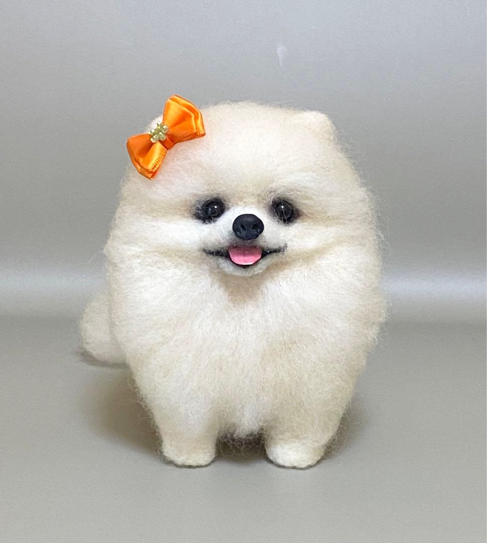 羊毛フェルト ポメラニアンちゃんのパピーちゃん　笑顔タイプ