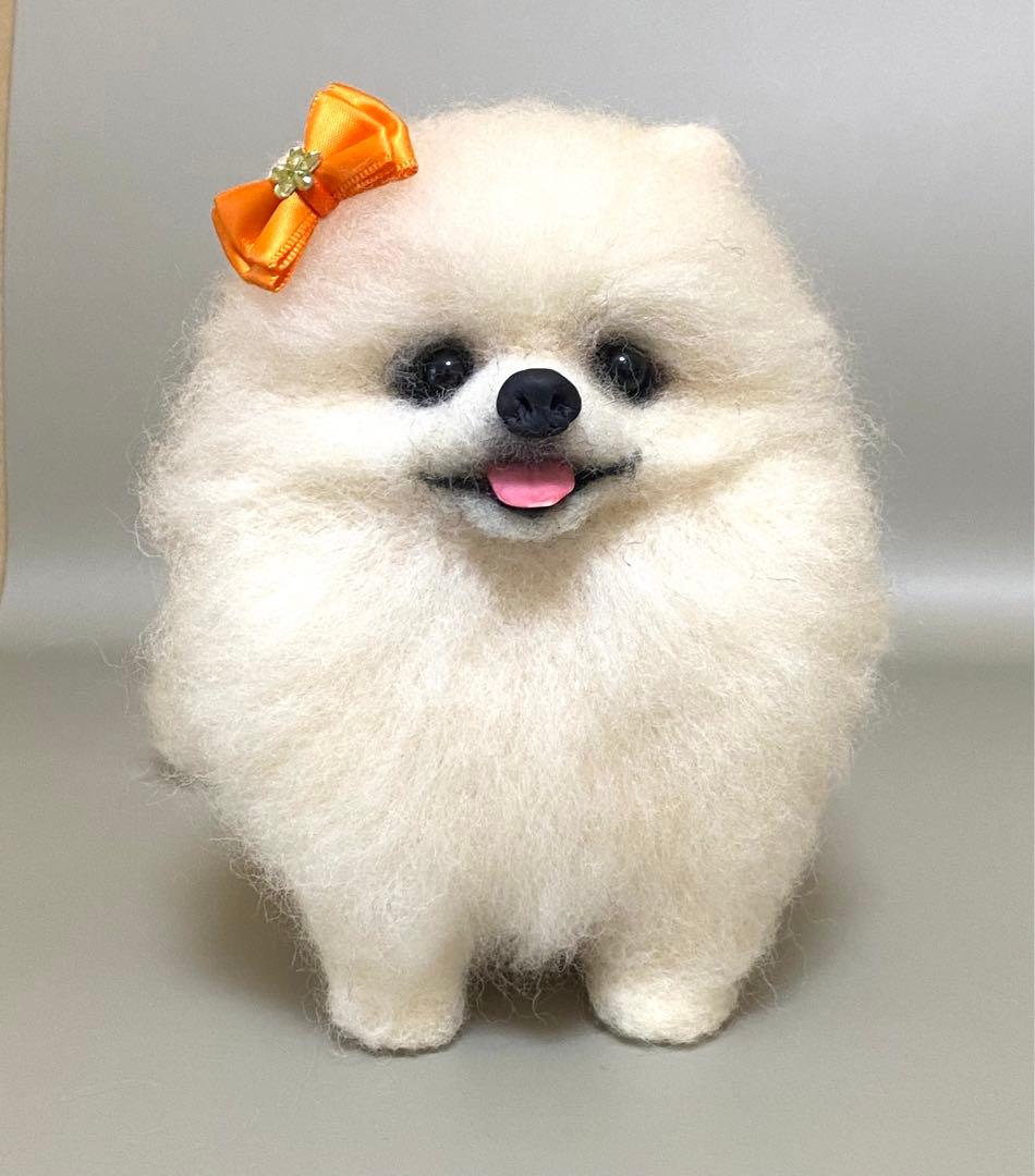 羊毛フェルト ポメラニアンちゃんのパピーちゃん　笑顔タイプ