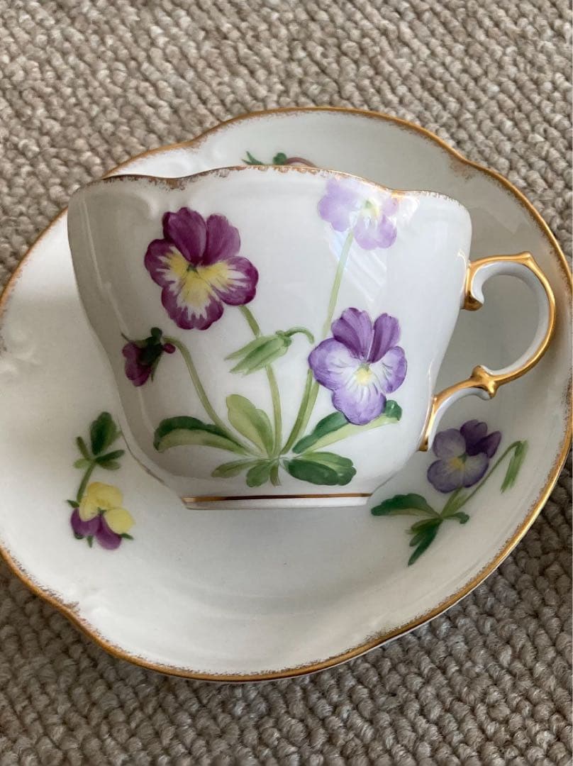 【希少・限定品】大倉陶園 シェイクスピアフラワーズ パンジー トリオ