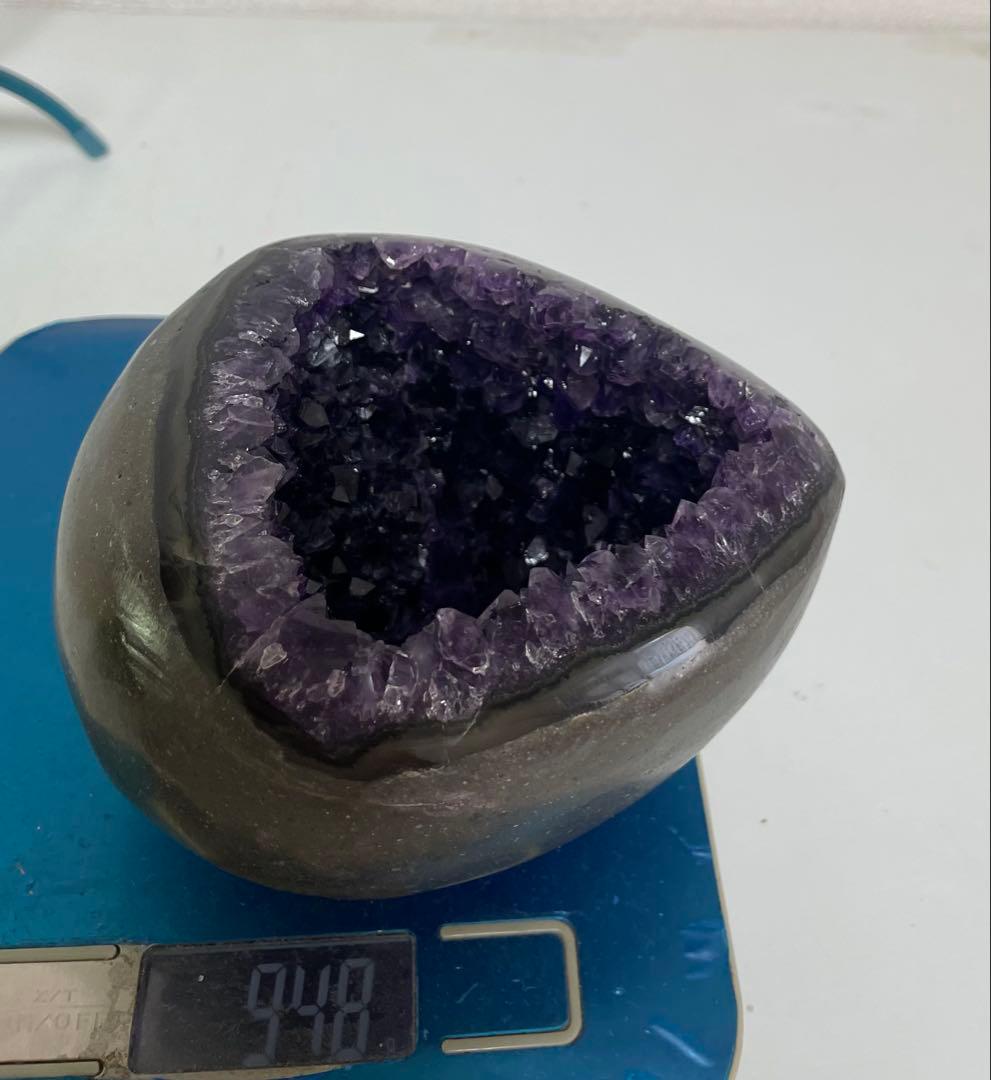 アメジストマネーボックス 笑口 ジオード 晶洞 幸運 魔除 浄化 開運 紫水晶