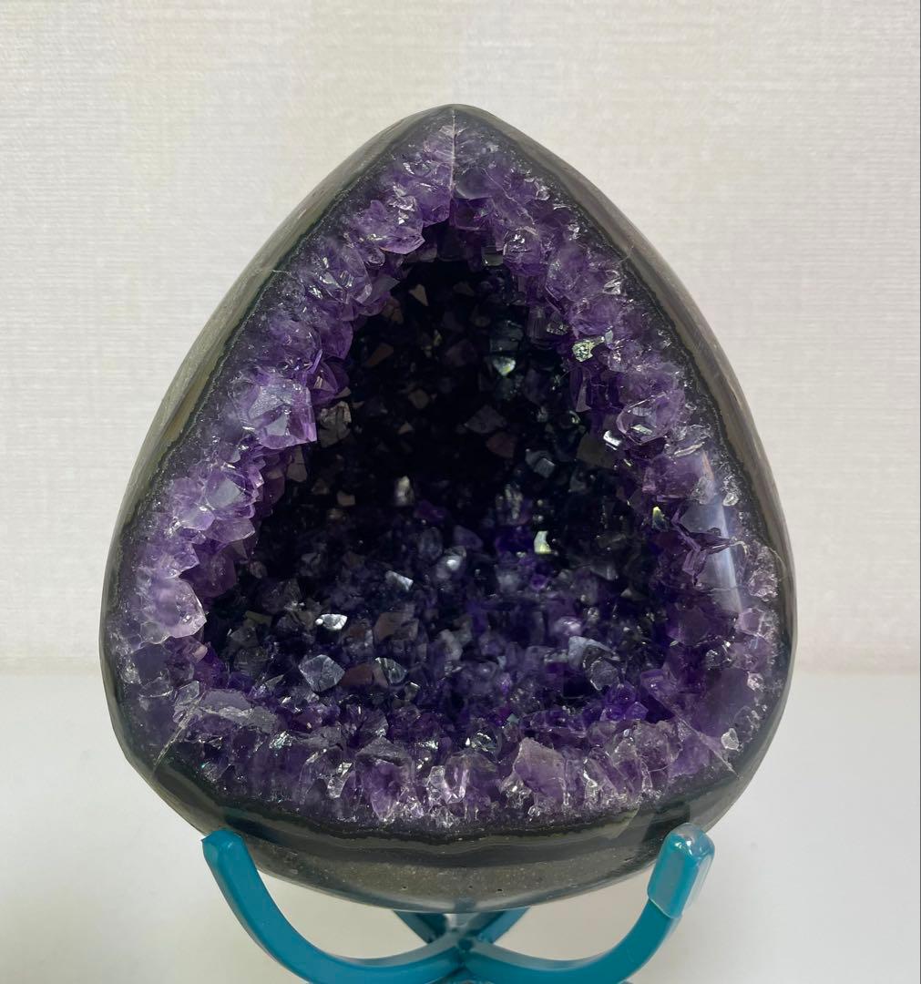 アメジストマネーボックス 笑口 ジオード 晶洞 幸運 魔除 浄化 開運 紫水晶