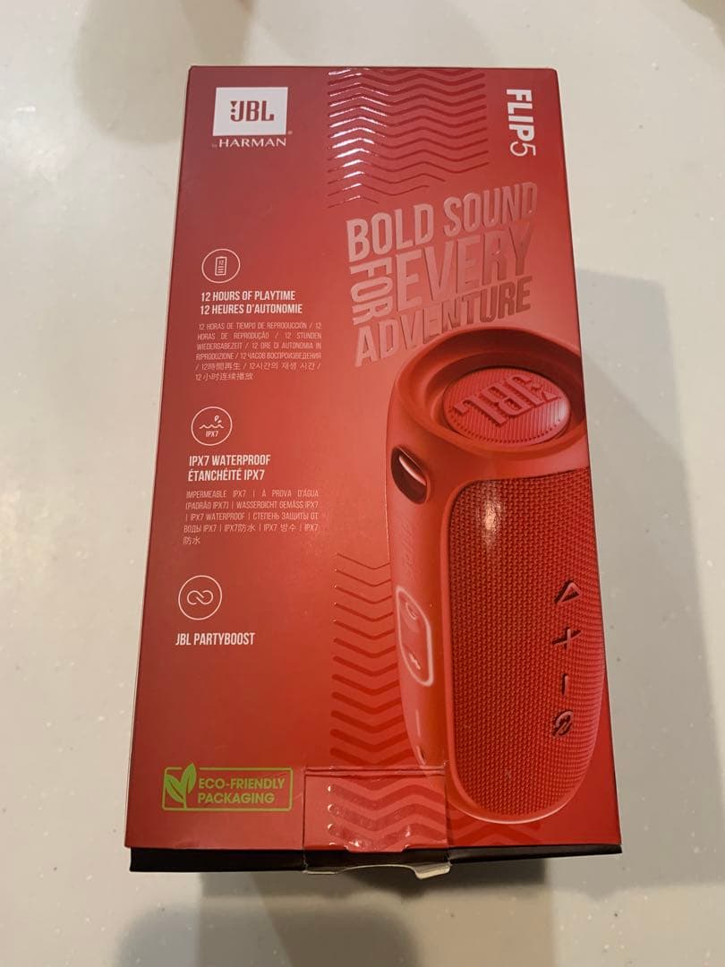 JBL FLIP5 ワイヤレススピーカー（カラーレッド）【中古・美品】