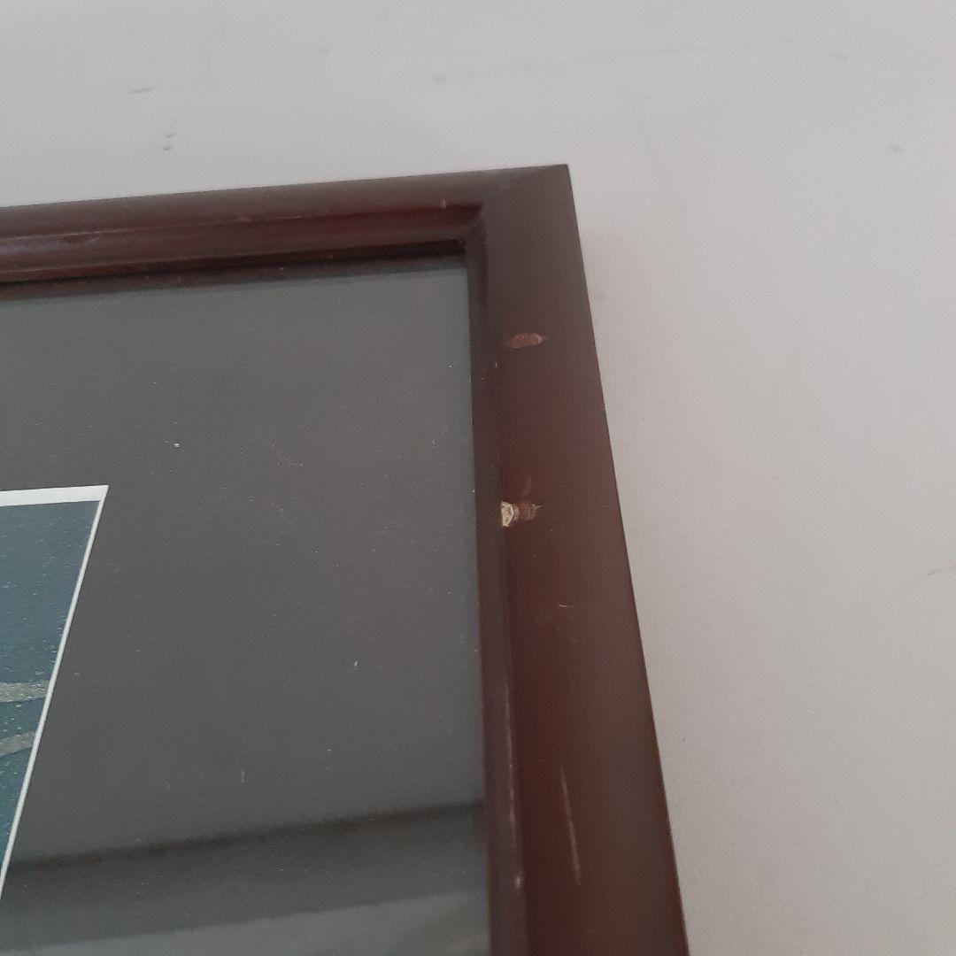 No4725額装　切り絵　海中風景　海亀　貼り絵　紙藝　古美術　アート　送料無料