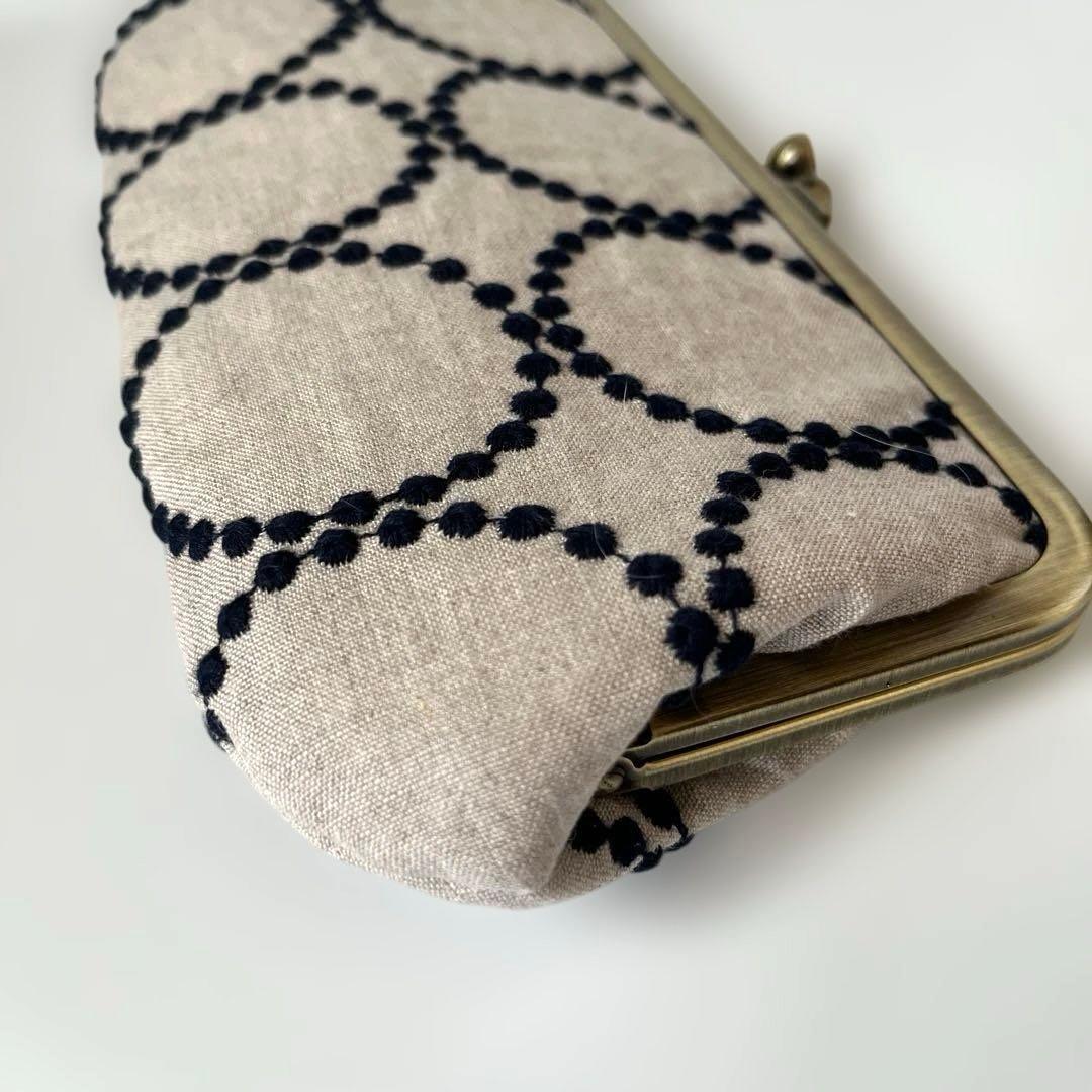 ハンドメイド　がま口長財布　ミナペルホネン　tambourine