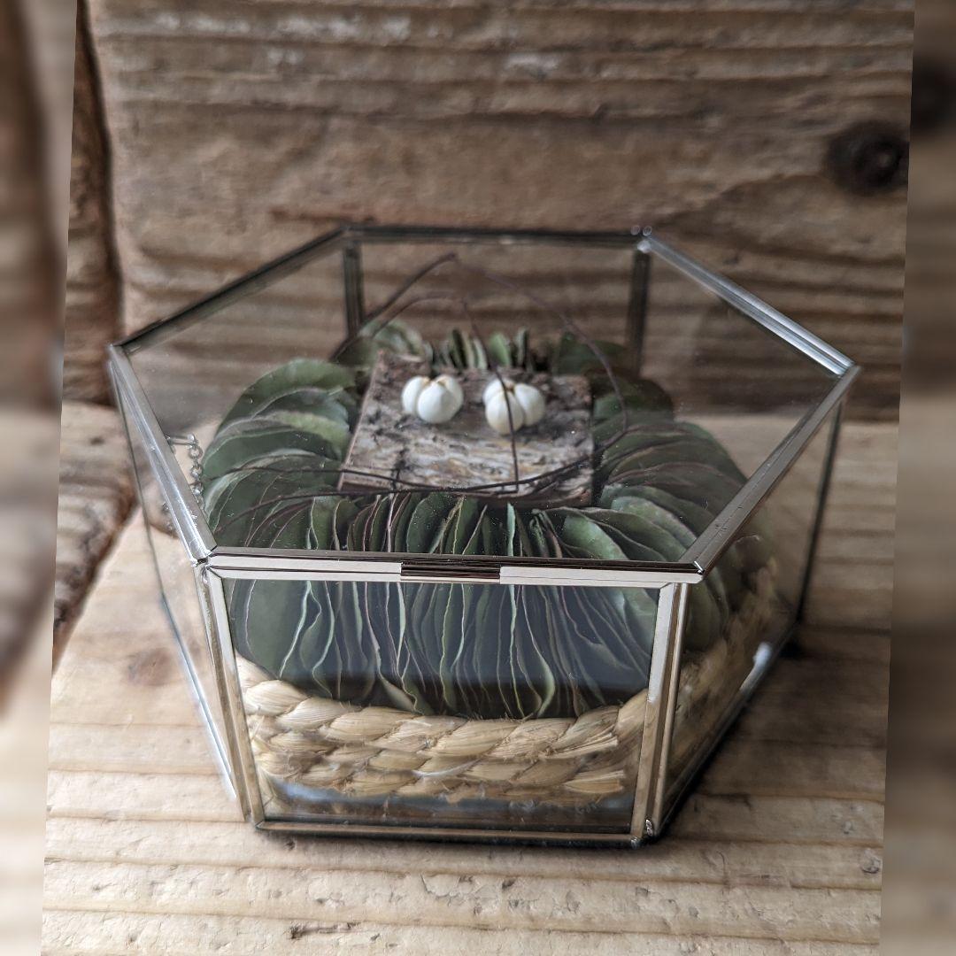 ring pillow or message flowerガラスケース アレンジ