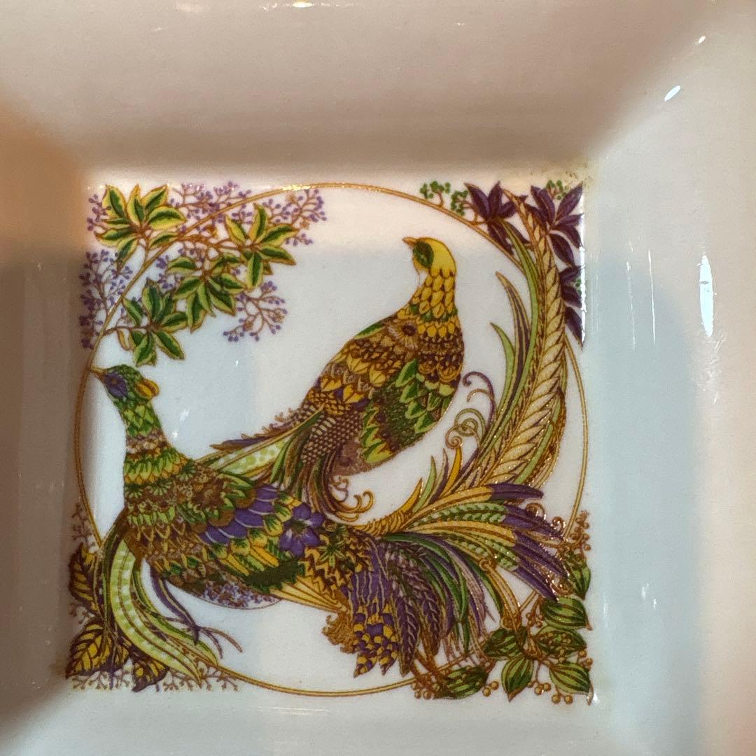 サルヴァトーレ・フェラガモ　角皿　3枚セット　ミニトレー 孔雀　花