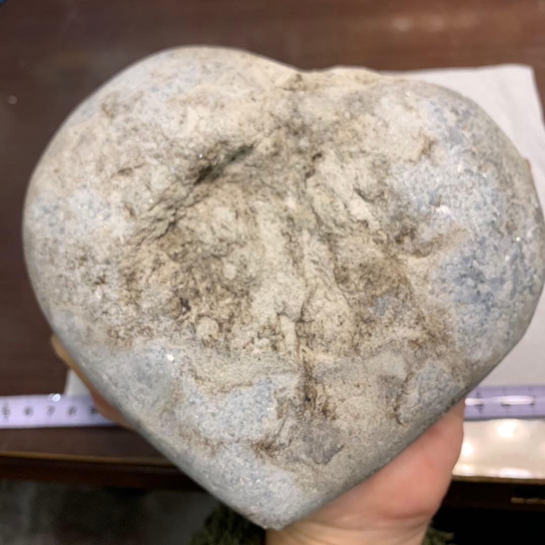 セレスタイト 原石　ハート