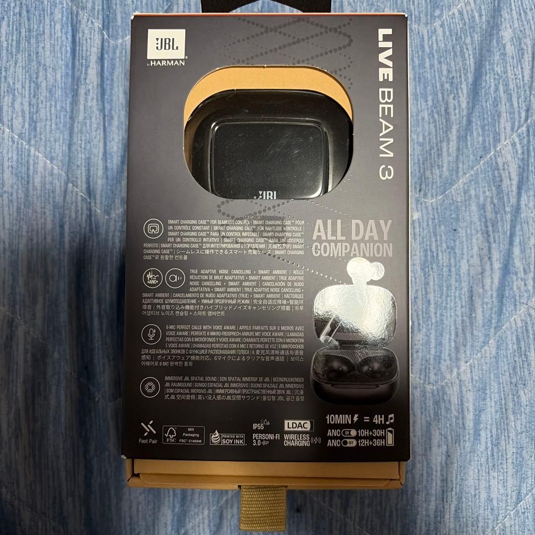 JBL LIVE BEAM 3 ワイヤレスイヤホン ブラック　訳あり
