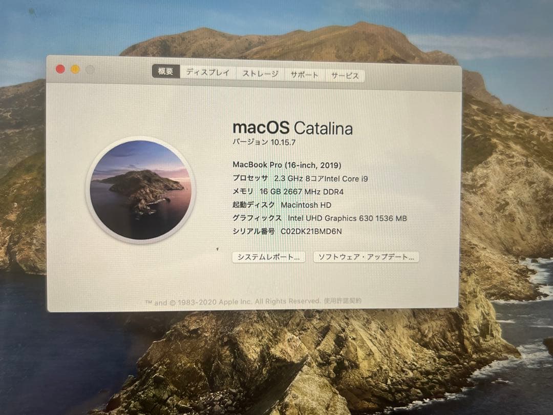 美品 MacBook Pro 16インチ (2019) 本体