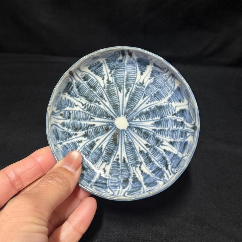 古伊万里 染付 花連文 手塩皿 ① 5枚組 無傷 完品 江戸期 小皿 豆皿