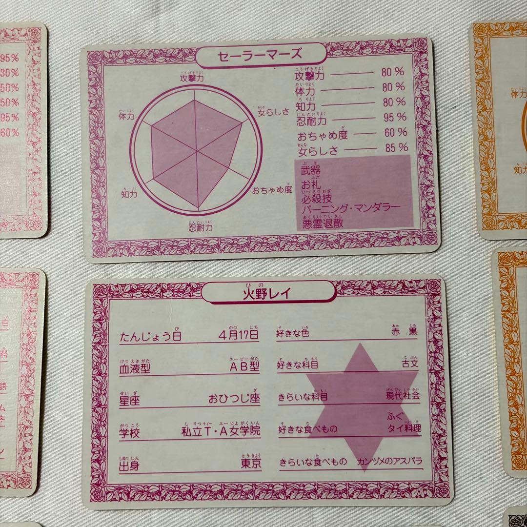 セーラームーン カード全12枚ケース付 6か月連続付録 complete 当時物