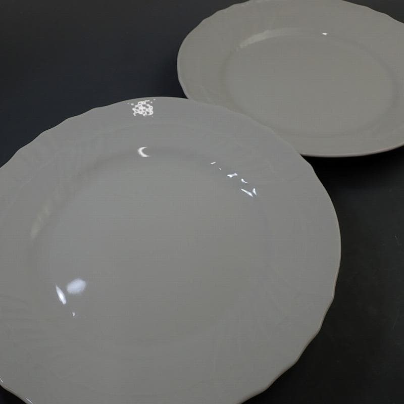 RU-6183 リチャードジノリ　ベッキオホワイトプレート　約24.5cm　2枚