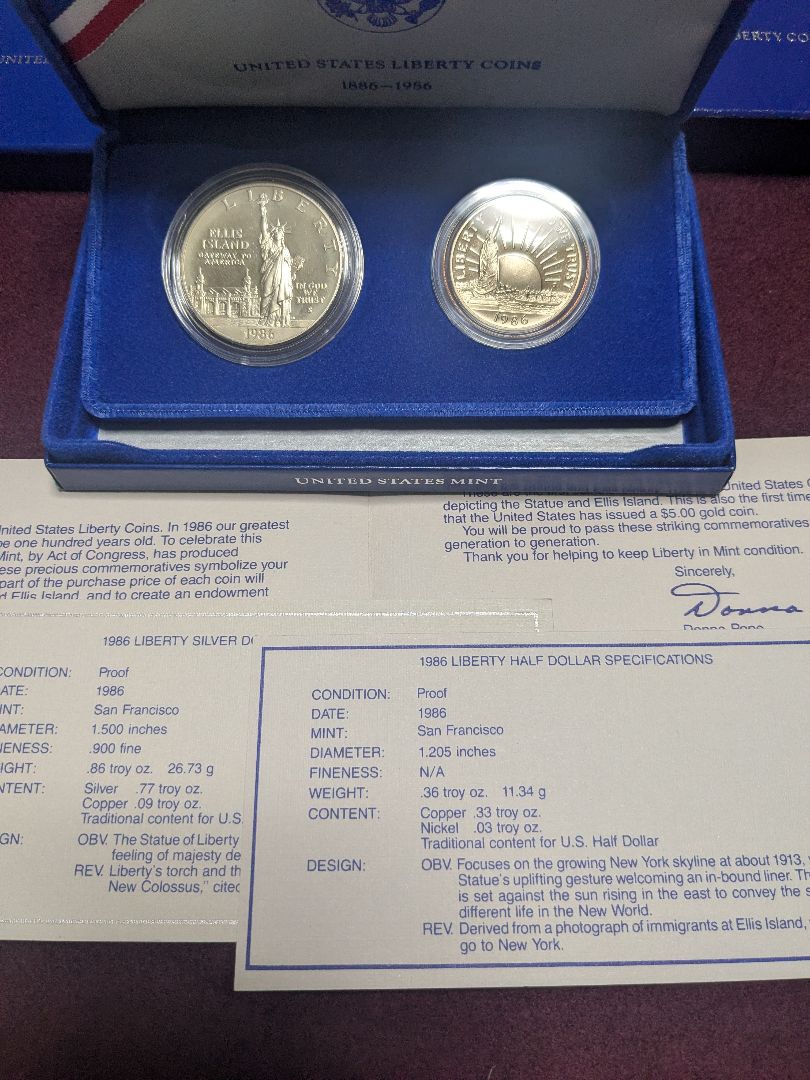 1986年 自由の女神 プルーフ銀貨
