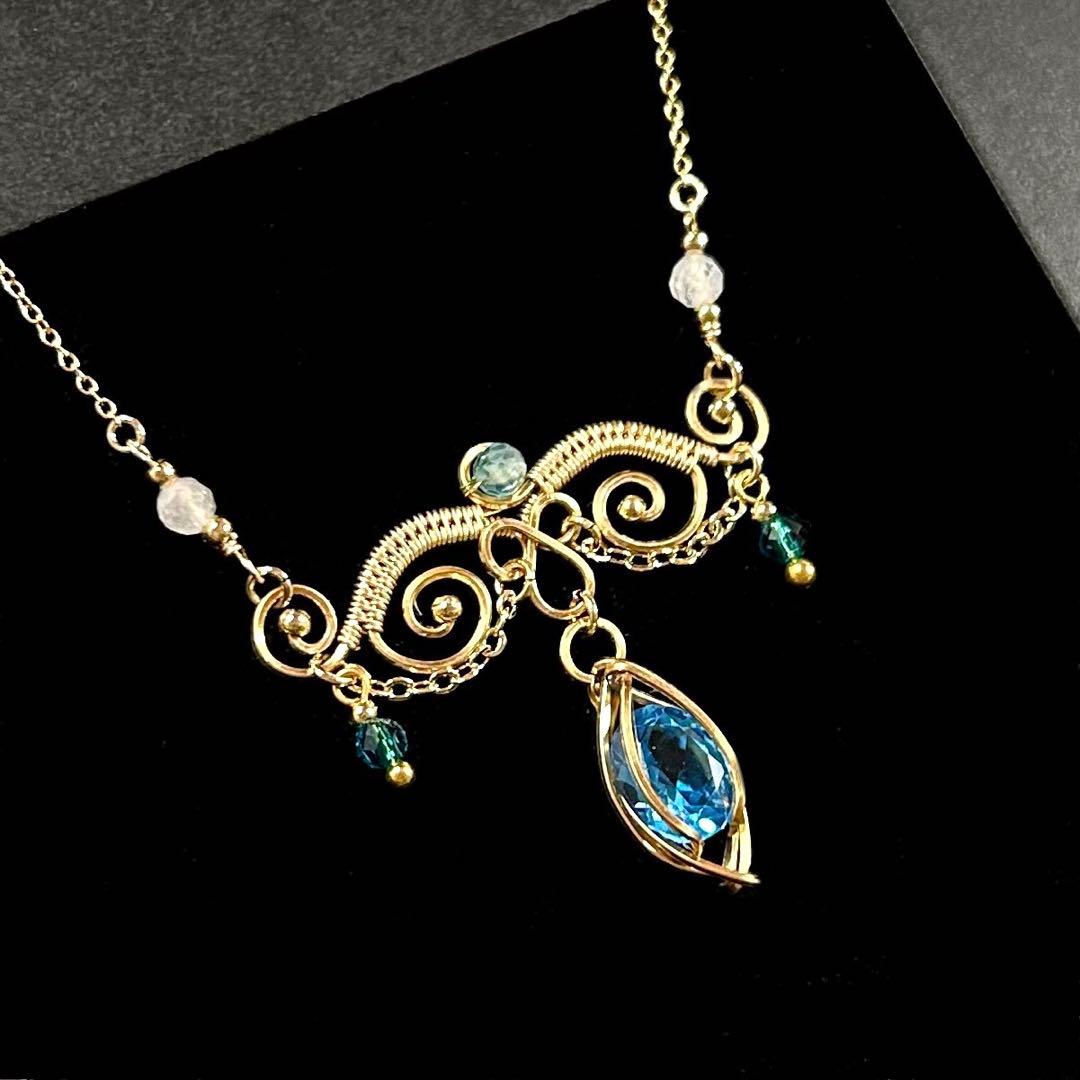 専用ページ☆宝石質♪ ペリドット☆ワイヤーラップ ジュエリー アート ネックレス