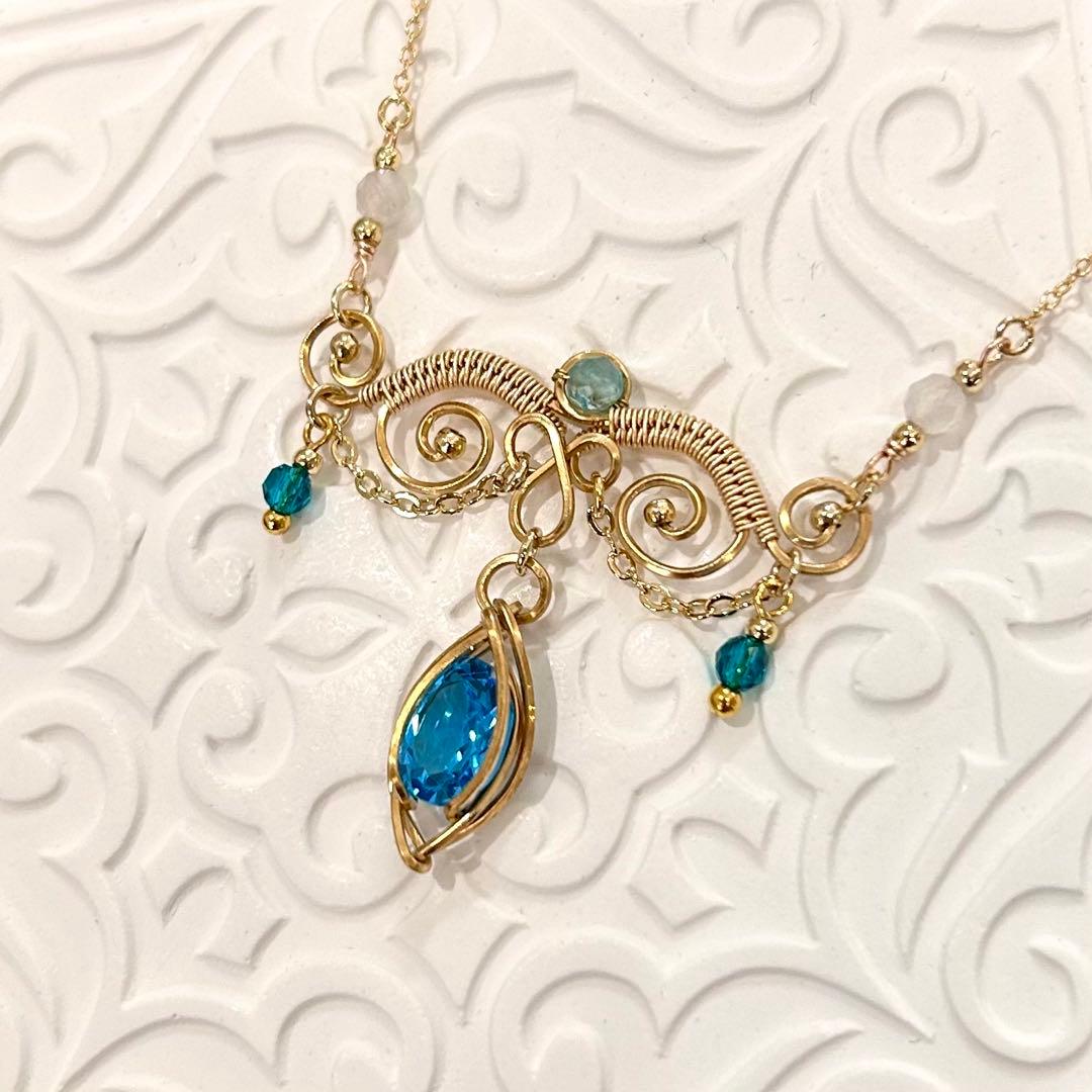 専用ページ☆宝石質♪ ペリドット☆ワイヤーラップ ジュエリー アート ネックレス