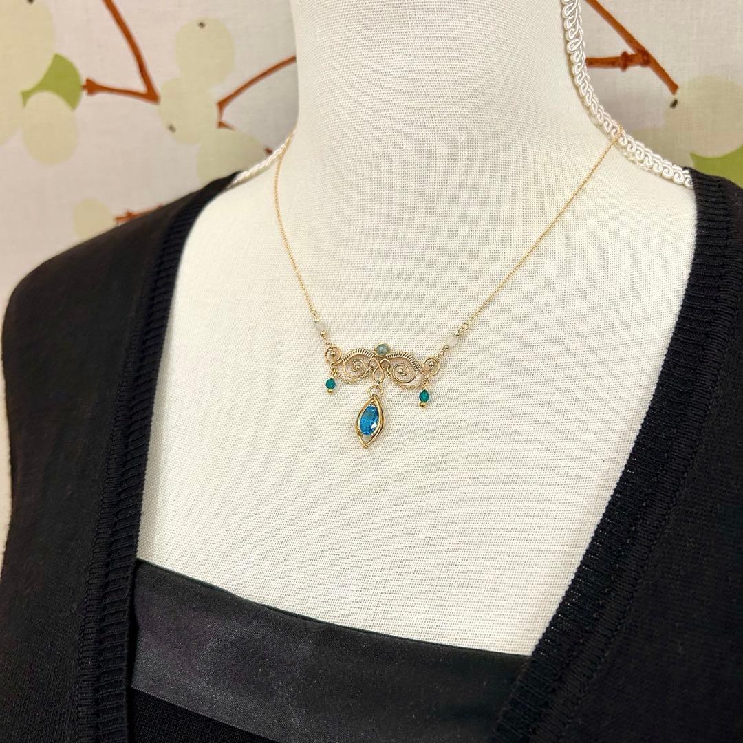 専用ページ☆宝石質♪ ペリドット☆ワイヤーラップ ジュエリー アート ネックレス