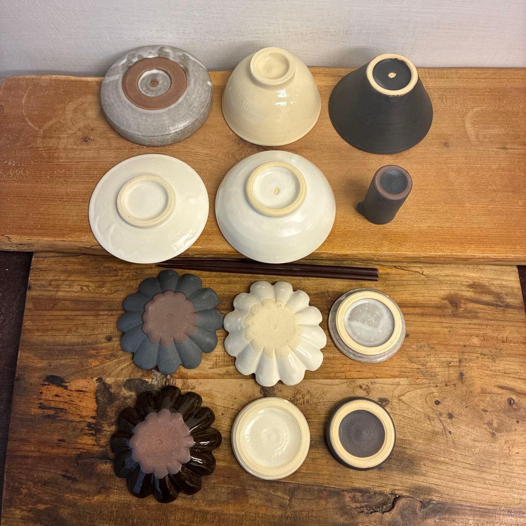 みかん新品　陶器　陶芸作家　豆皿12個 425