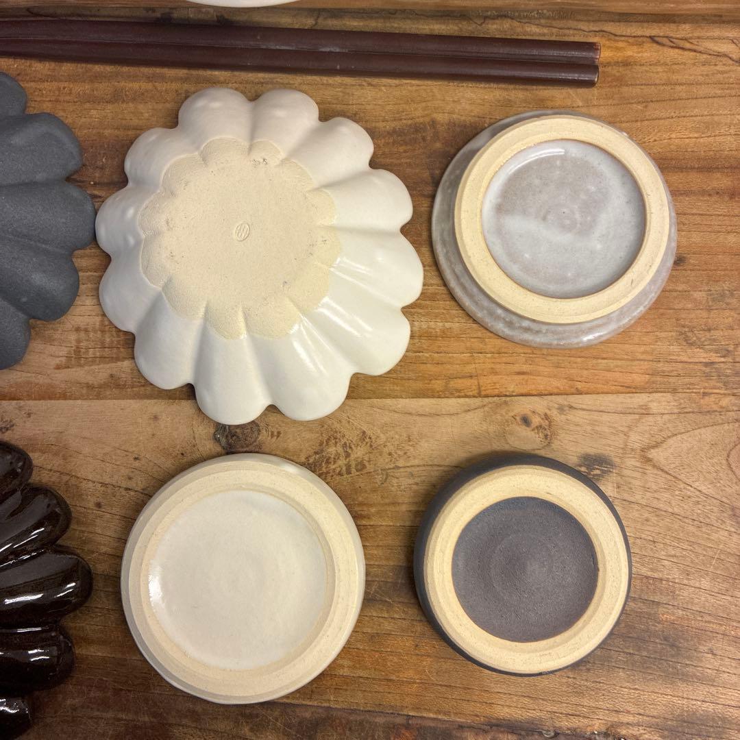 みかん新品　陶器　陶芸作家　豆皿12個 425
