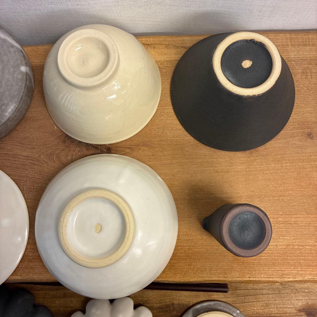 みかん新品　陶器　陶芸作家　豆皿12個 425