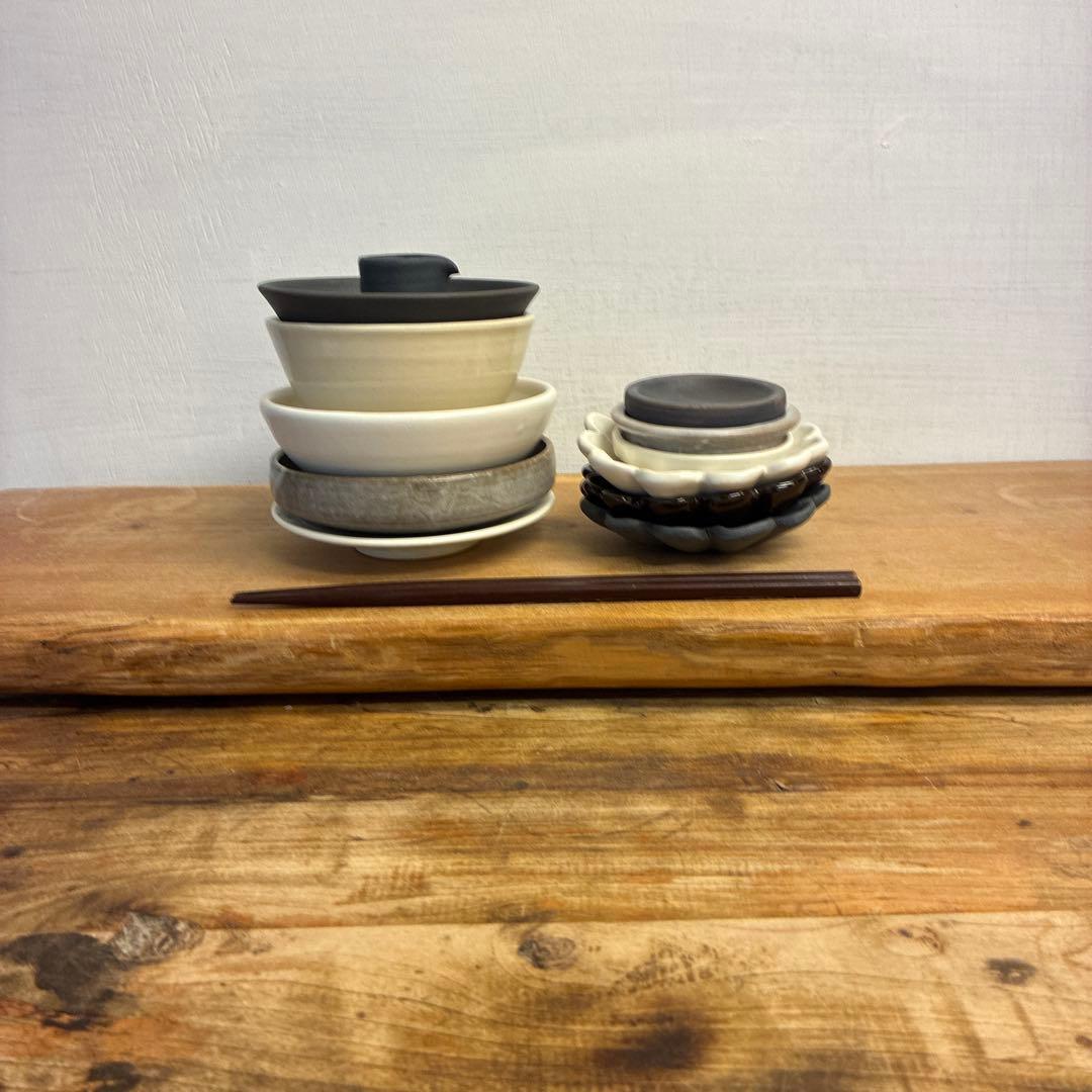 みかん新品　陶器　陶芸作家　豆皿12個 425