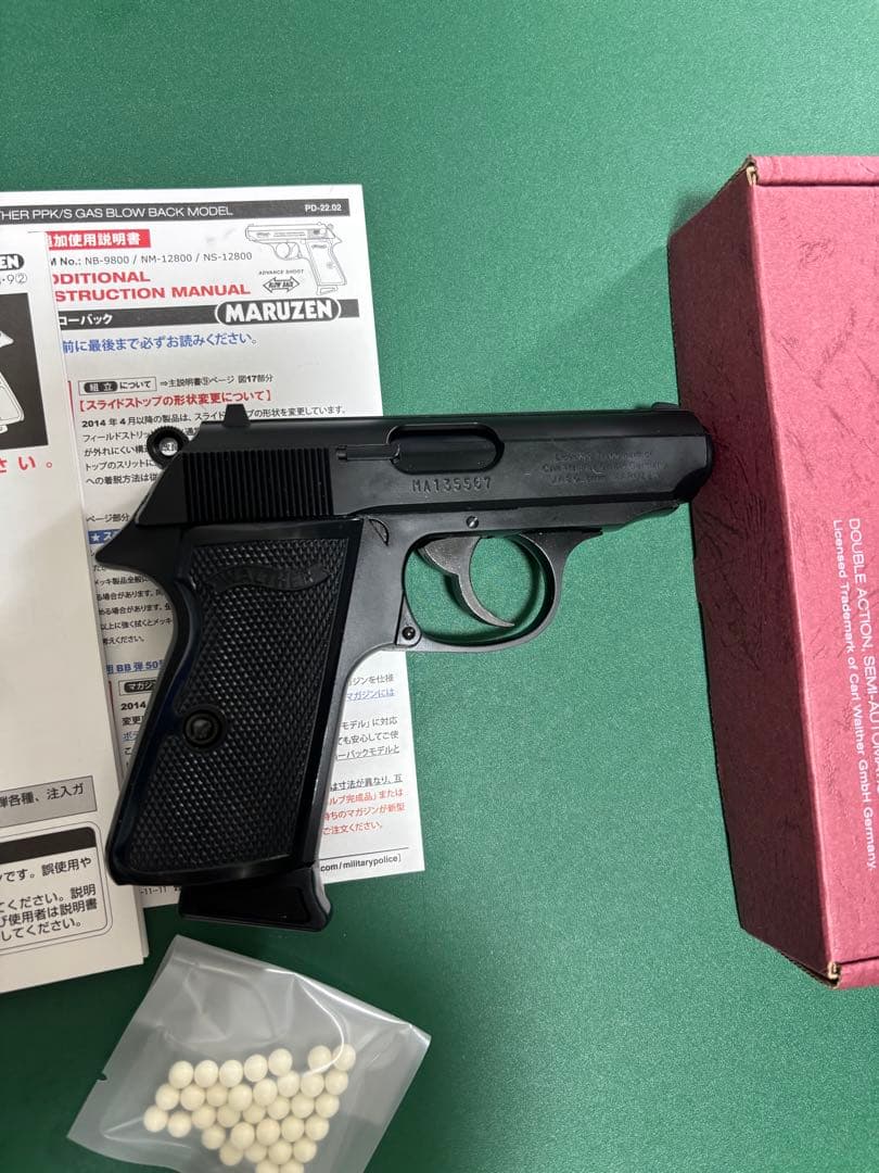 PPK ガスブローバック 本体 + 説明書 + BB弾約30 + 箱