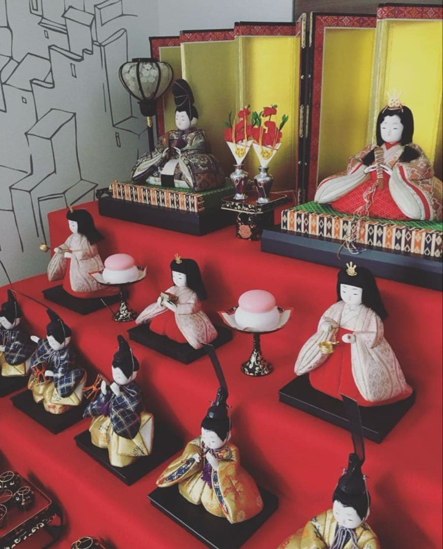 【中古美品　送料込合計¥66000】　木目込み雛人形　7段飾り　雛祭り　②
