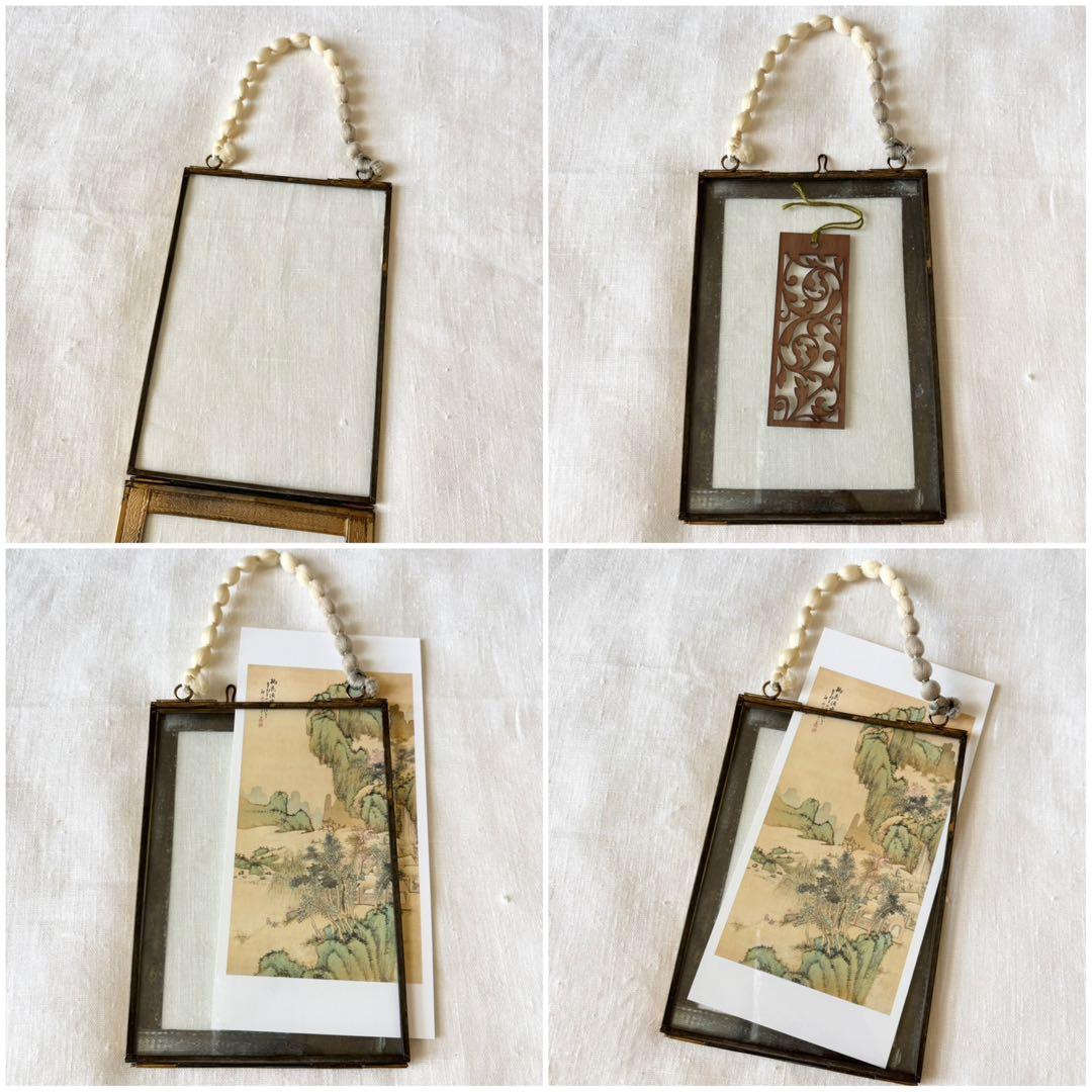 アンティーク　フォトフレーム　リバーシブル　額　ゴールド　金　18×12.5cm