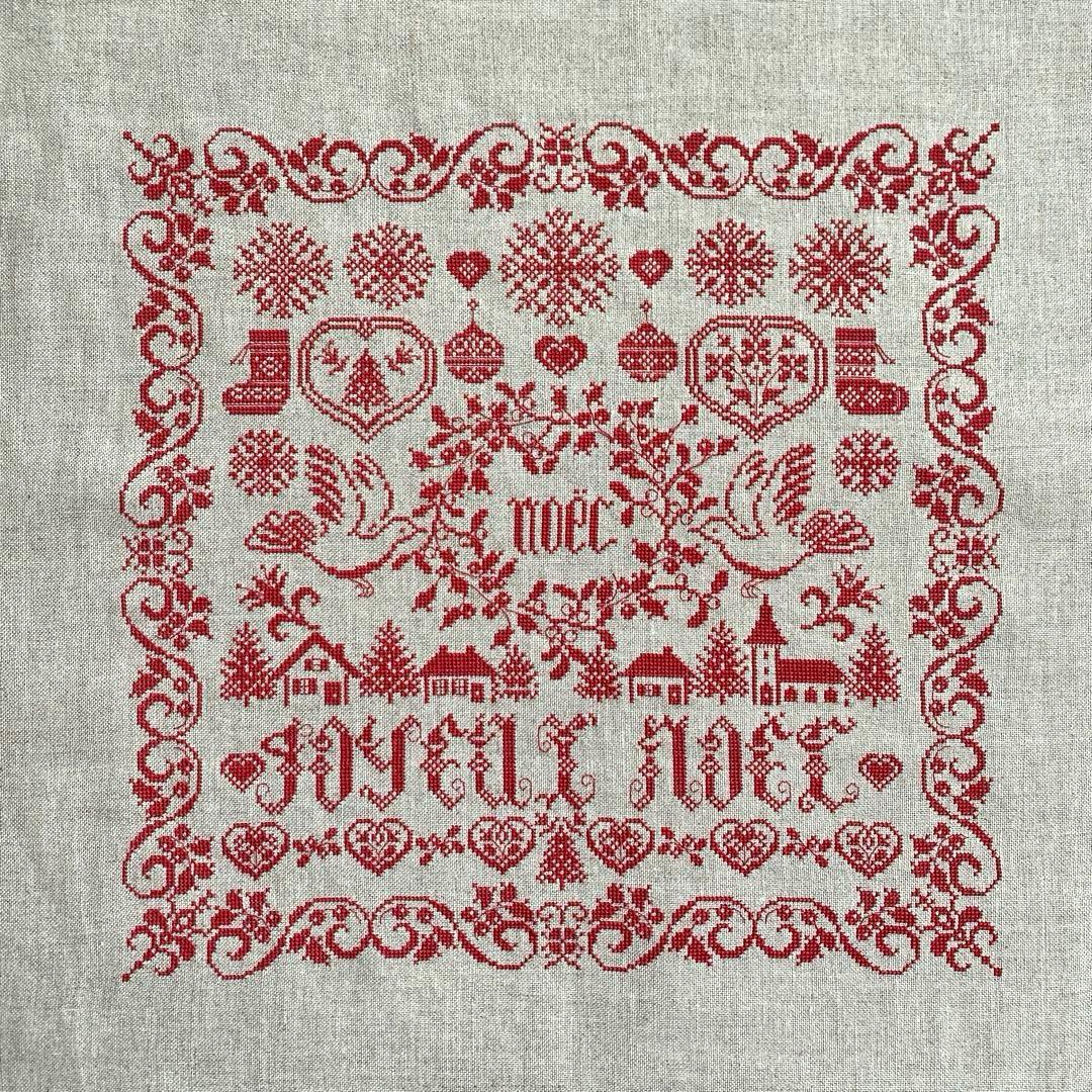 クロスステッチ完成品　Joyeux Noël クリスマスサンプラー　サモイロフ