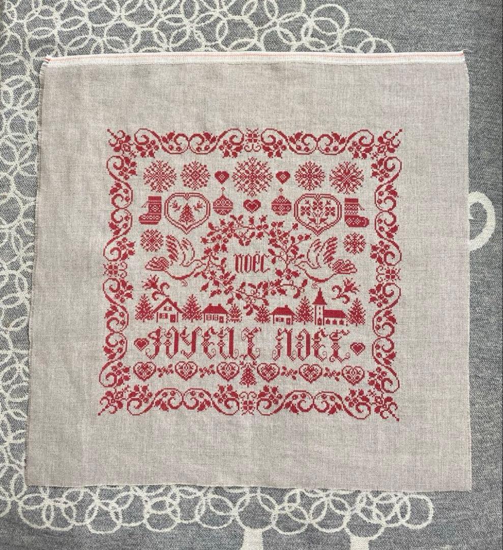 クロスステッチ完成品　Joyeux Noël クリスマスサンプラー　サモイロフ