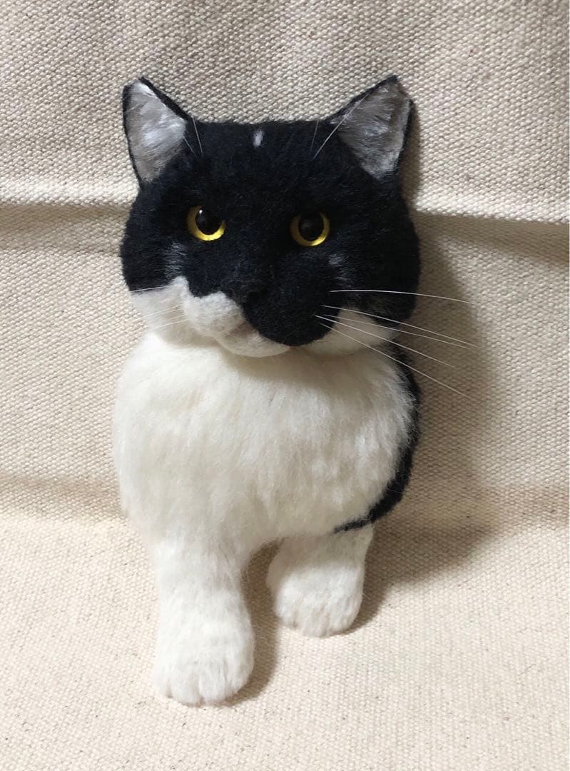 羊毛フェルト　オーダー　猫　顔＋上半身半立体