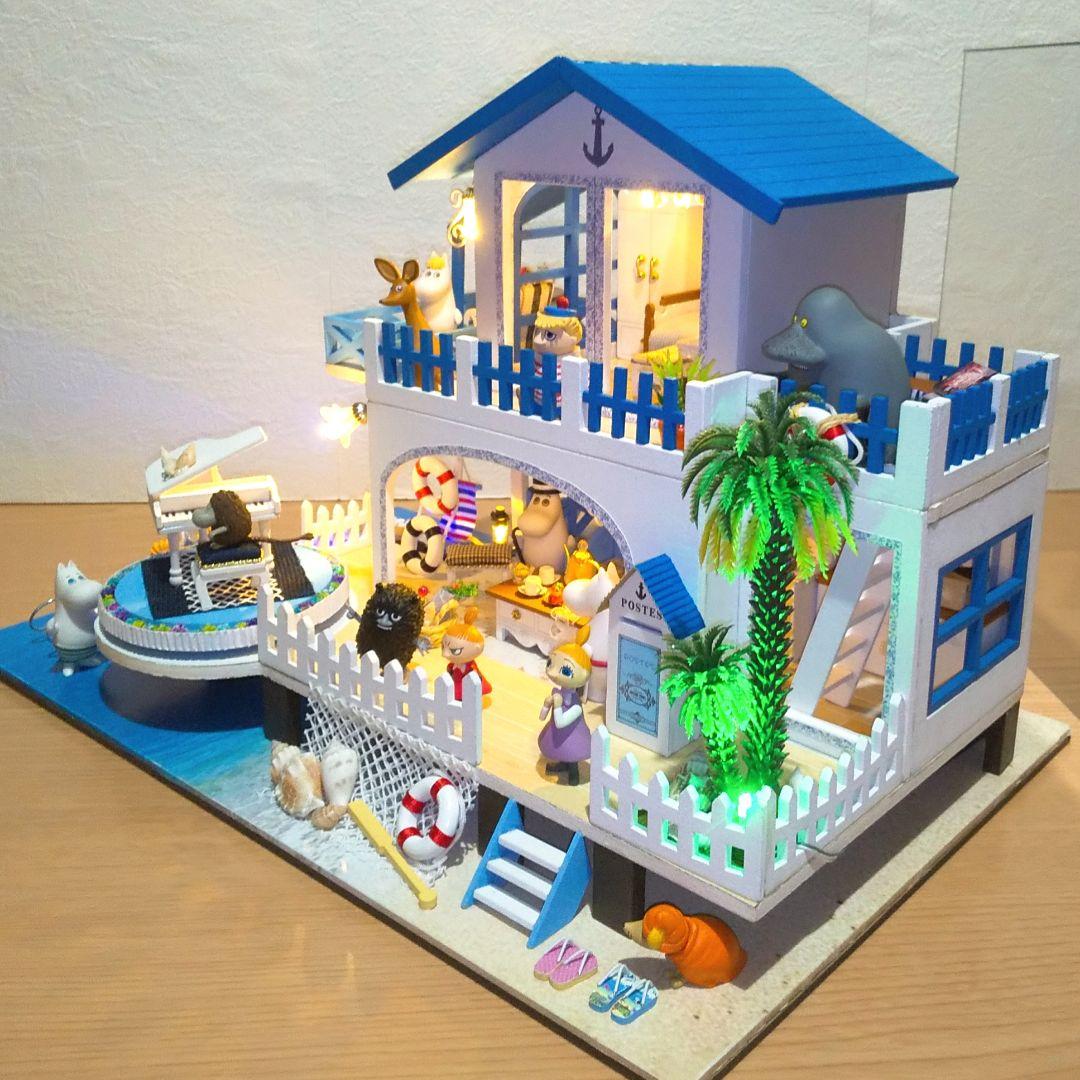 ムーミンフィギュア＆ドールハウス【オルゴール、LEDライト、クリアケース】セット