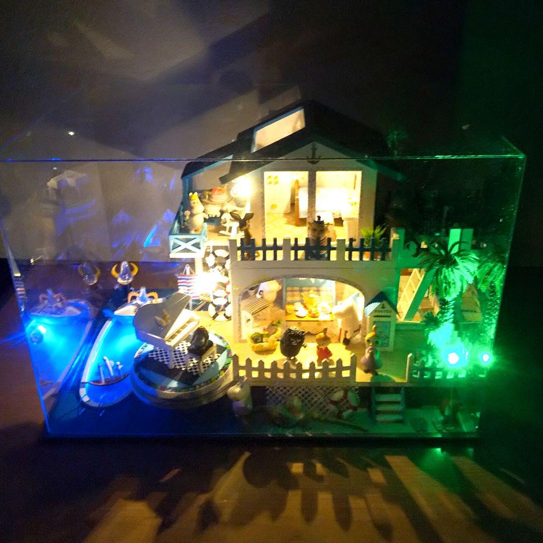 ムーミンフィギュア＆ドールハウス【オルゴール、LEDライト、クリアケース】セット