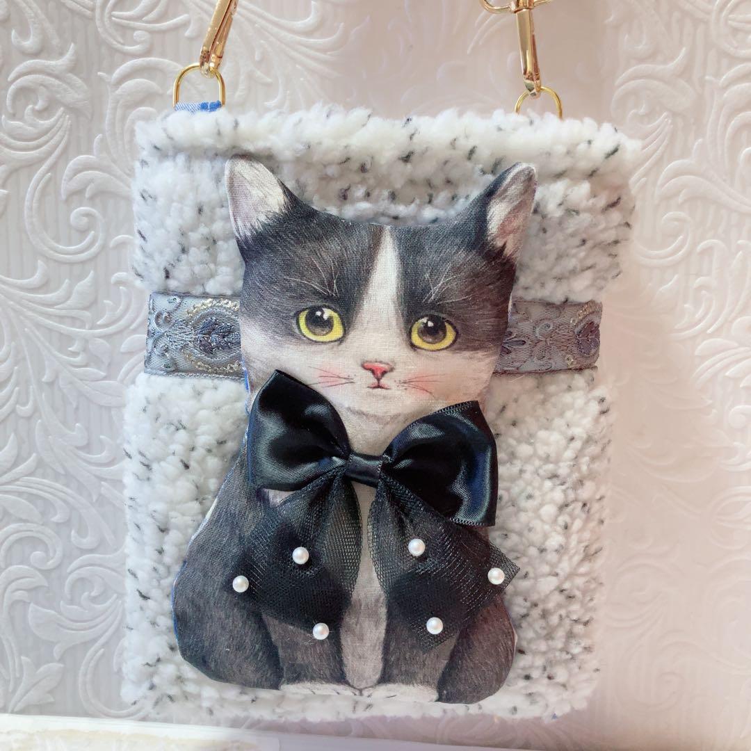 ゆきそら様⑦点おまとめ　ハチワレ猫ちゃんふわふわサコシュ　コヤンイサムチョン