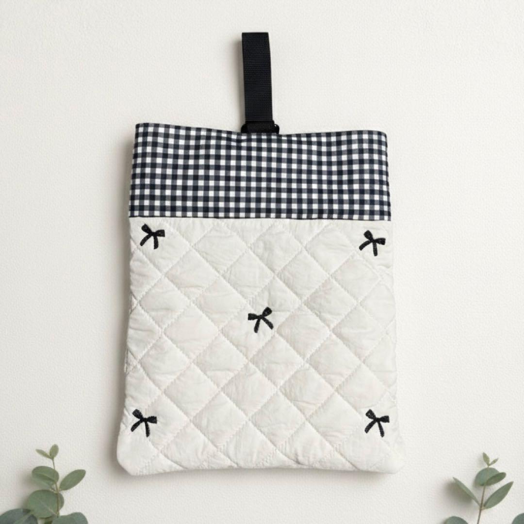 【20】入園入学　3点セット　トートバッグ　巾着　上履き入れ　リボン　チェック