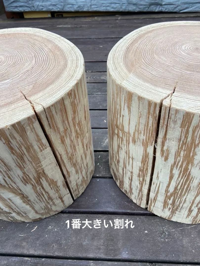 丸太スツール直径33cm2脚セット(椅子)→テーブル、花台飾りにもなります