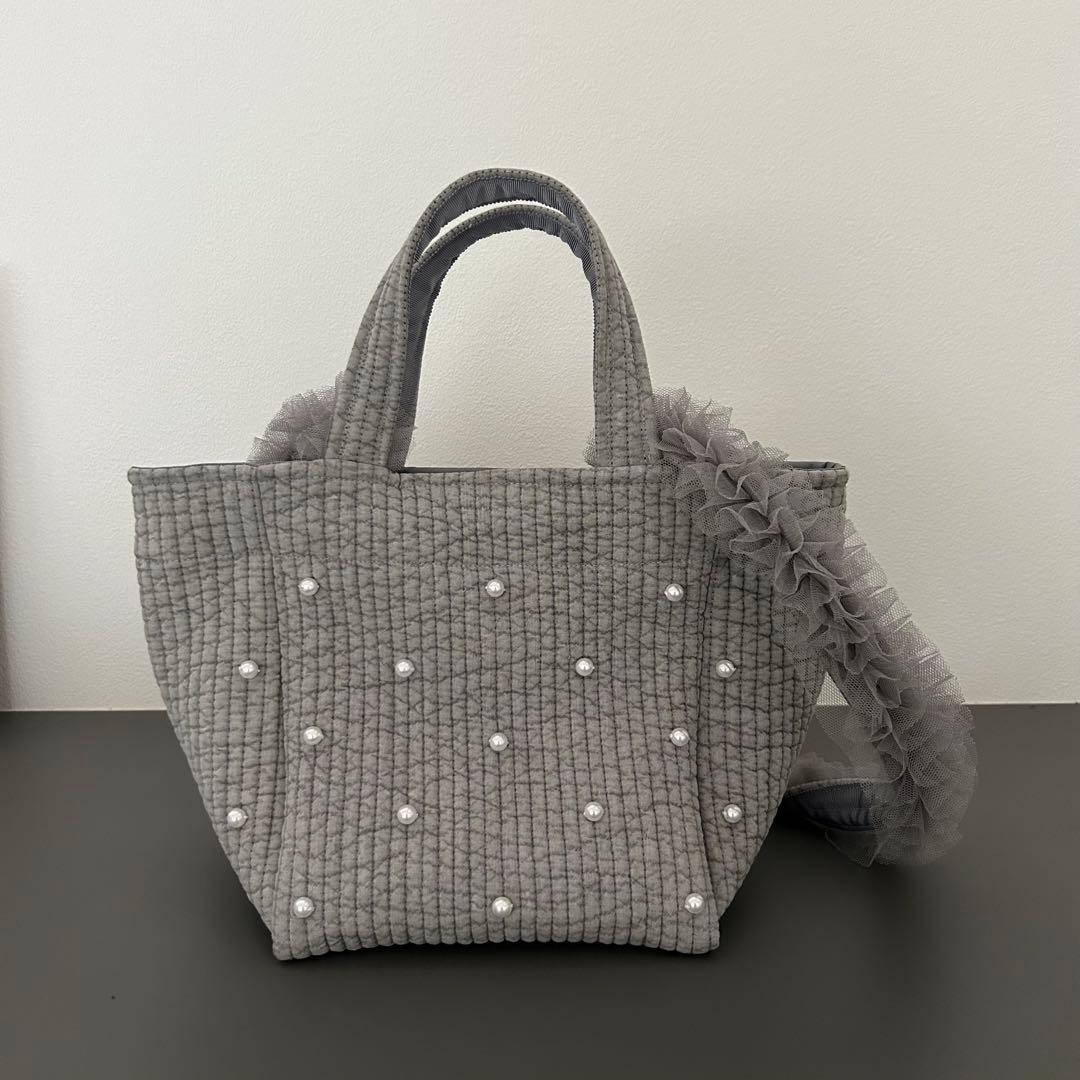 1点のみ再入荷！ チュールショルダー付きヌビバッグ