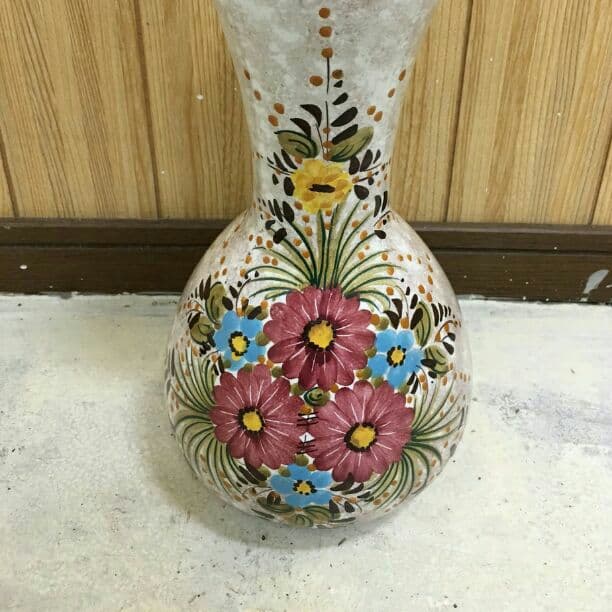 イタリア製　花瓶　花柄　お洒落　アンティーク