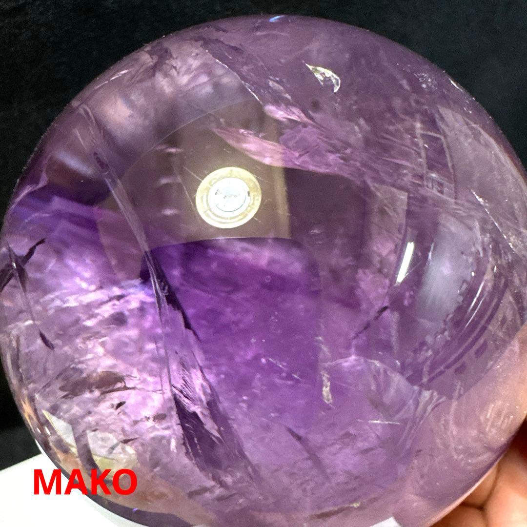 M1698☆アメジスト丸玉直径78mm651g☆天然石　原石☆N50405-C