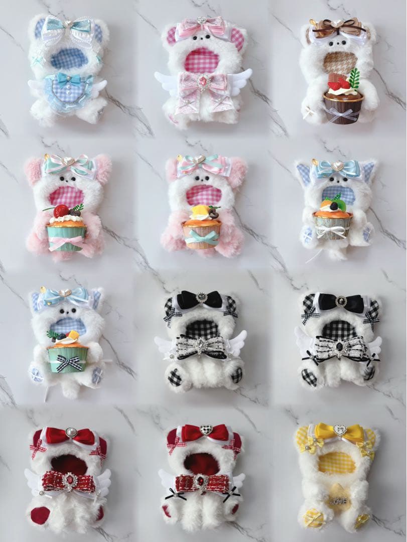 おすわり ぬい服 10〜13cm ピンク カップケーキ ちびぐるみ いつぬい