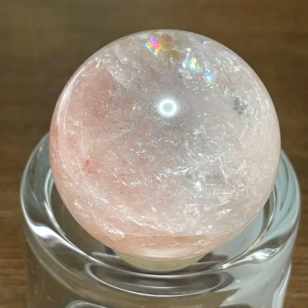 ピンククォーツ　ピンクアゼツライト　スフィア　天然石　置物