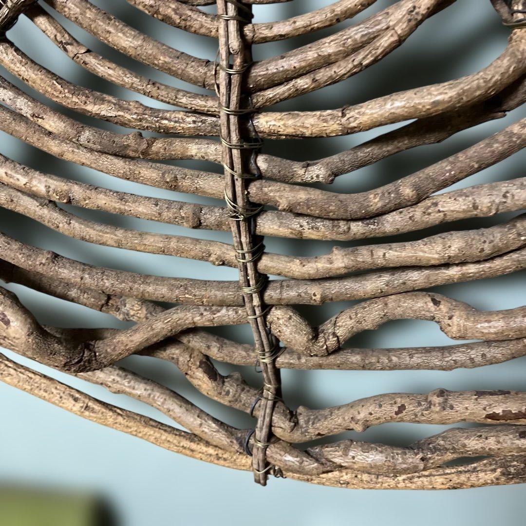 【直径100cm超】特大 天然つる編み ウォールデコ 厚み11cm 重厚アート