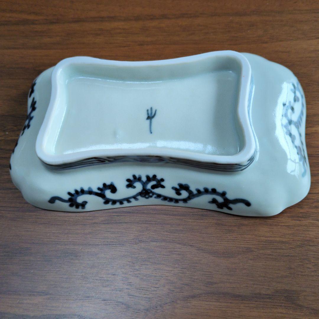 柳川謙治さん笹文隅切り反り深皿　３個