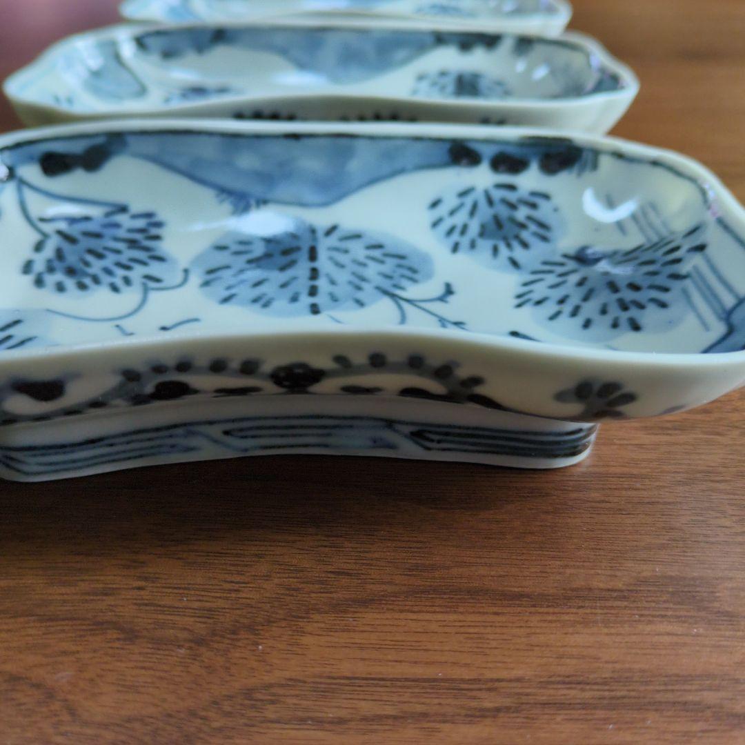 柳川謙治さん笹文隅切り反り深皿　３個