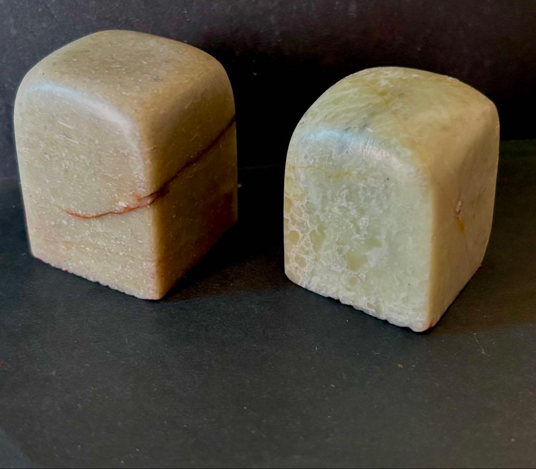 印材、遊印、篆刻、書道、落款印二個（唯吾知足、我思古人）