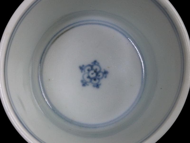 古伊万里　染付　薊の図　蕎麦猪口　832AS-fbvw