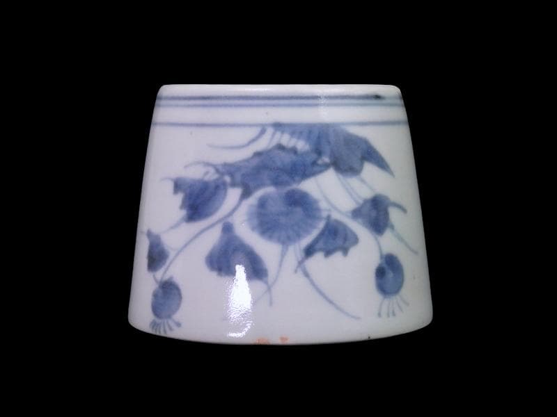 古伊万里　染付　薊の図　蕎麦猪口　832AS-fbvw