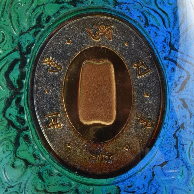 中国　硝子工芸　中華寶瓶　宝瓶　置物　保証書・ガラスケース付　N　9178A