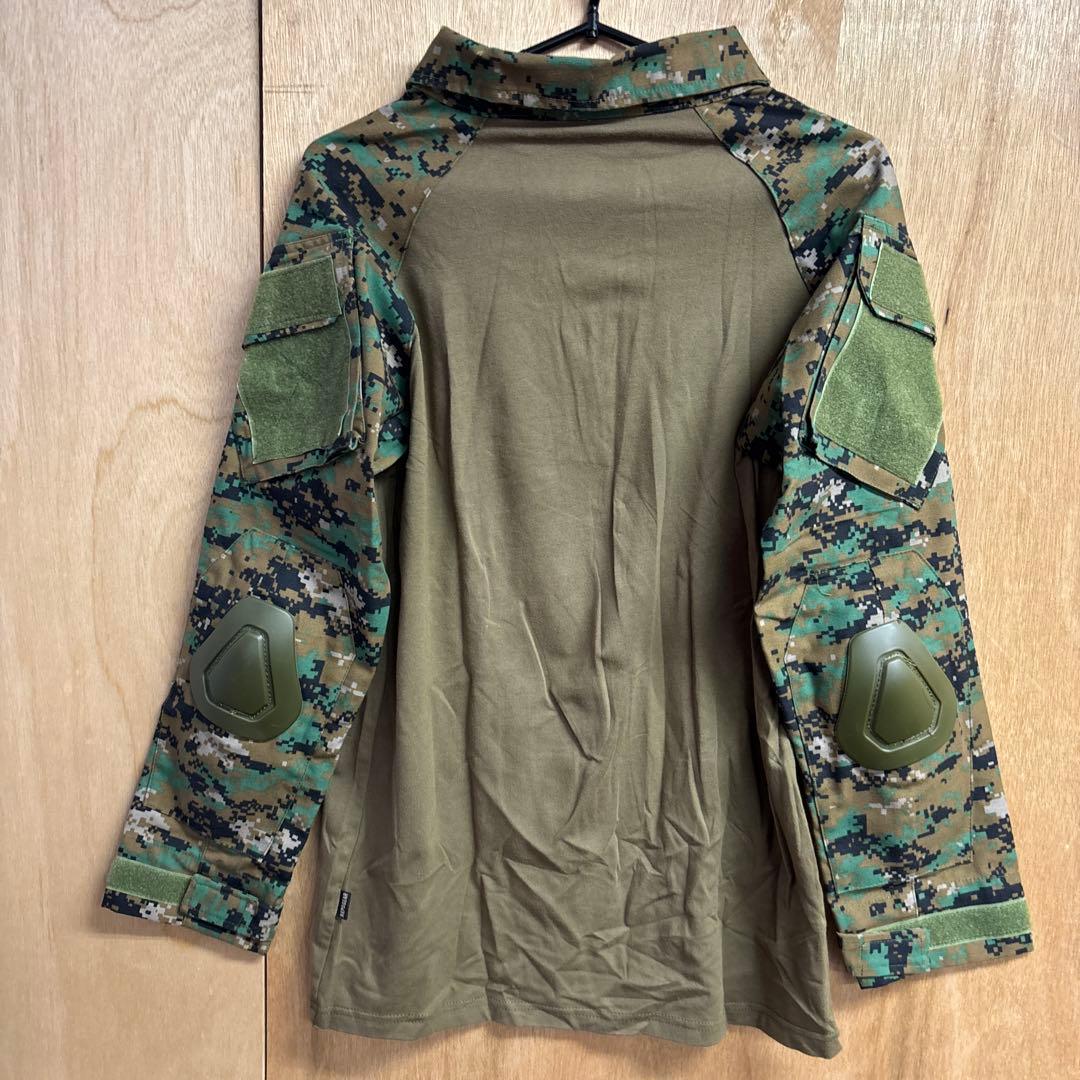 迷彩戦闘服 ポケット付き 肘パッド付き3点セット　0204o220