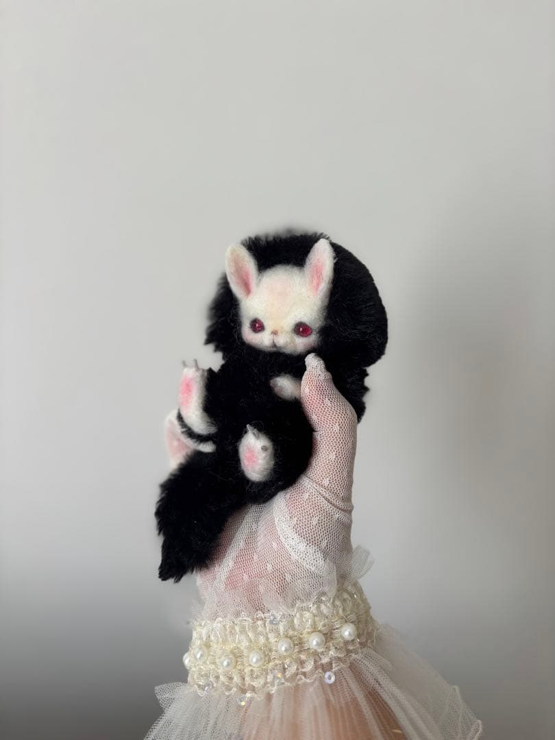 アートドール　No.060 黒うさぎ幻獣　羊毛フェルト