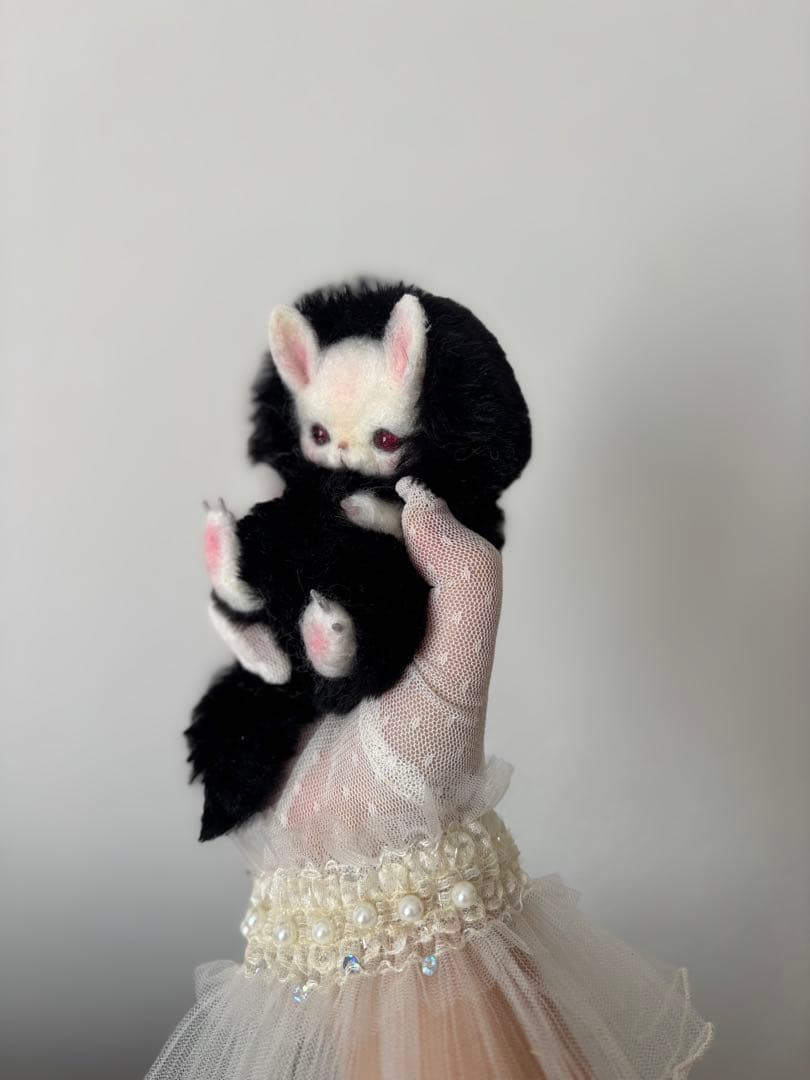 アートドール　No.060 黒うさぎ幻獣　羊毛フェルト